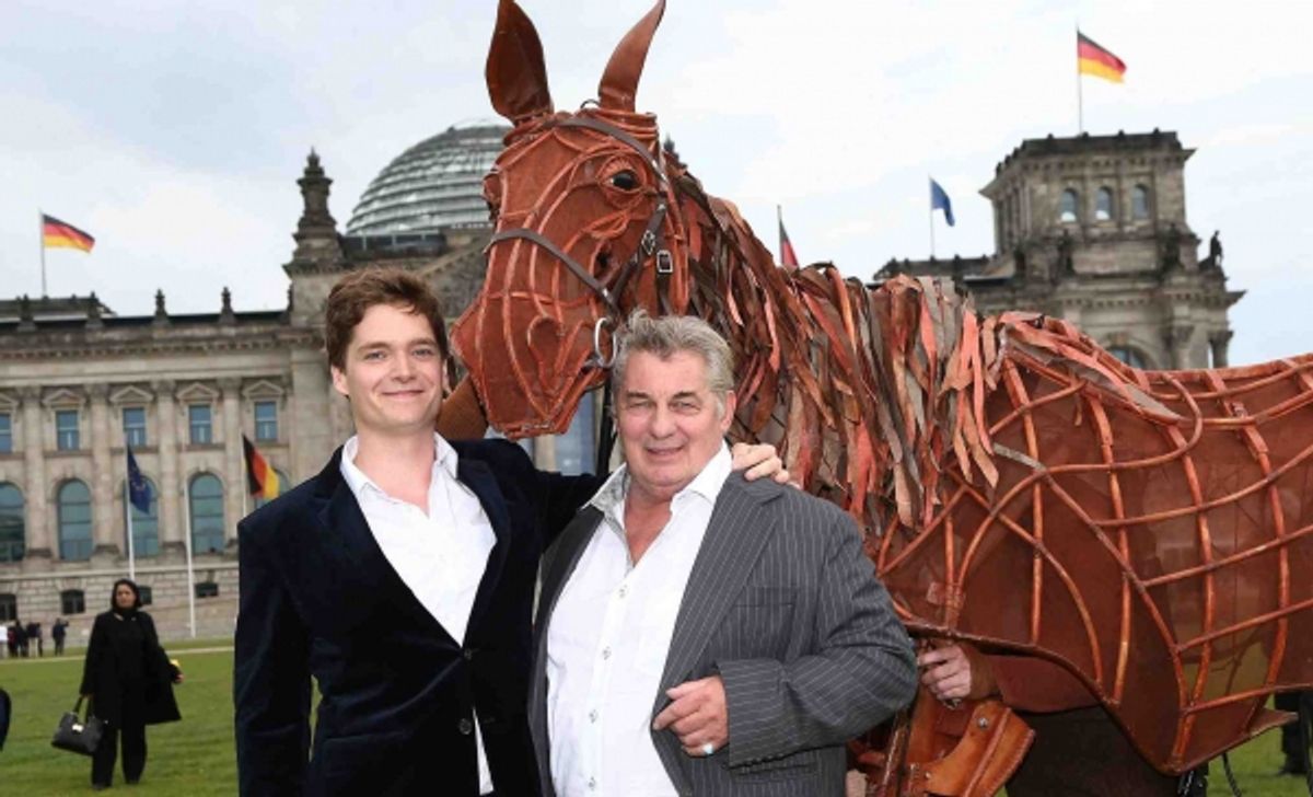 Joey the Horse, Philipp Lind (Albert Narracott) and Heinz Hoenig (Ted Narracott) launch the Berlin production of War Horse at 