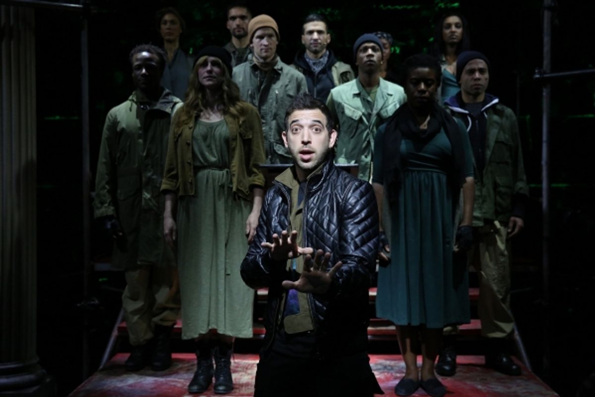 Matt Sax (center) and the cast at 