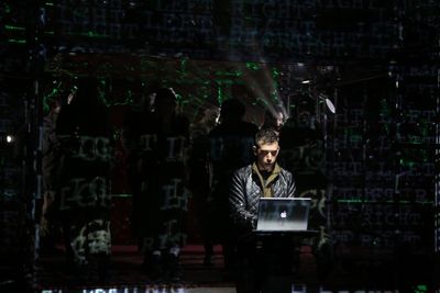 Matt Sax in the Public Lab musical Venice, with book by Eric Rosen, music by Matt Sax Photo