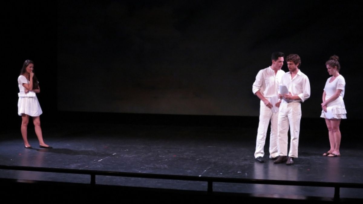 Carlotta Brentan, Francesco Andolfi, Iocopo Rampini, and Giulia Bisinetta perform an original piece of ''Celebrating Italian Theatre''. at 