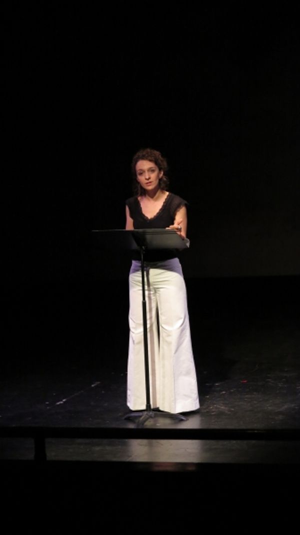Cristina Spina reads an excerpt from ''Una Madre'' in a tribute to recently deceased  Photo