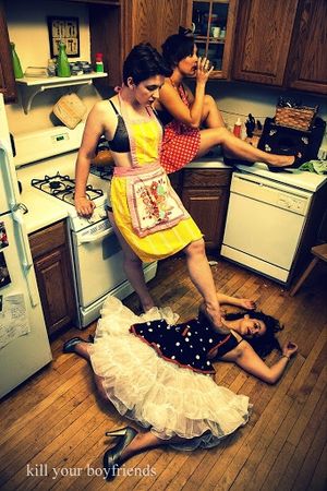 Karen Vance (floor), Sarah Goldberg, and Carmen Molina Photo