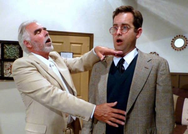 Tito tells Max, ''You gotta relax.'' (from left: Scot Renfro, Matt Landig) Photo