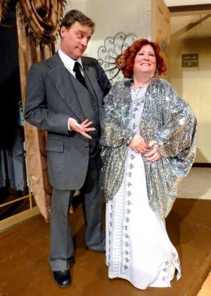 ''How do I look,'' Julia asks Saunders. (from left: Harold Dershimer, Susan Goldman Weisbarth) @ BroadwayWorld ''How do I look,'' Julia asks Saunders. (from left: Harold Dershimer, Susan Goldman W Photo