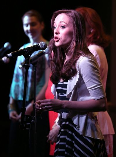 Laura Osnes with Marla Mindelle; Ann Harada and Harriet Harris Photo
