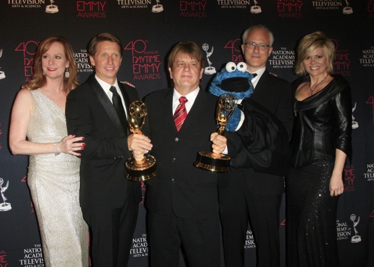 Mary McDonough, Bradley Bell, Jack Allocco, David Rudman (Cookie Monster), Leslie Miller at 