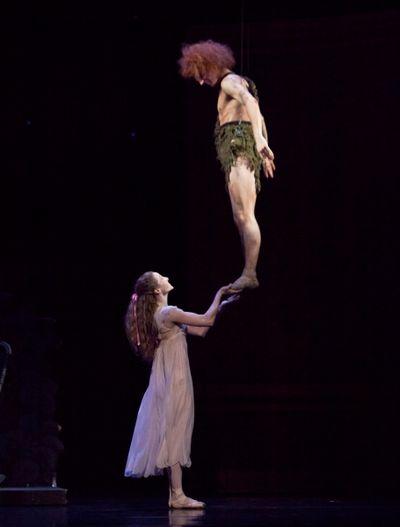 Ballet: PETER PAN. Choreographer: Trey McIntyre.Dancer(s): Sara Webb and Joseph Walsh Photo
