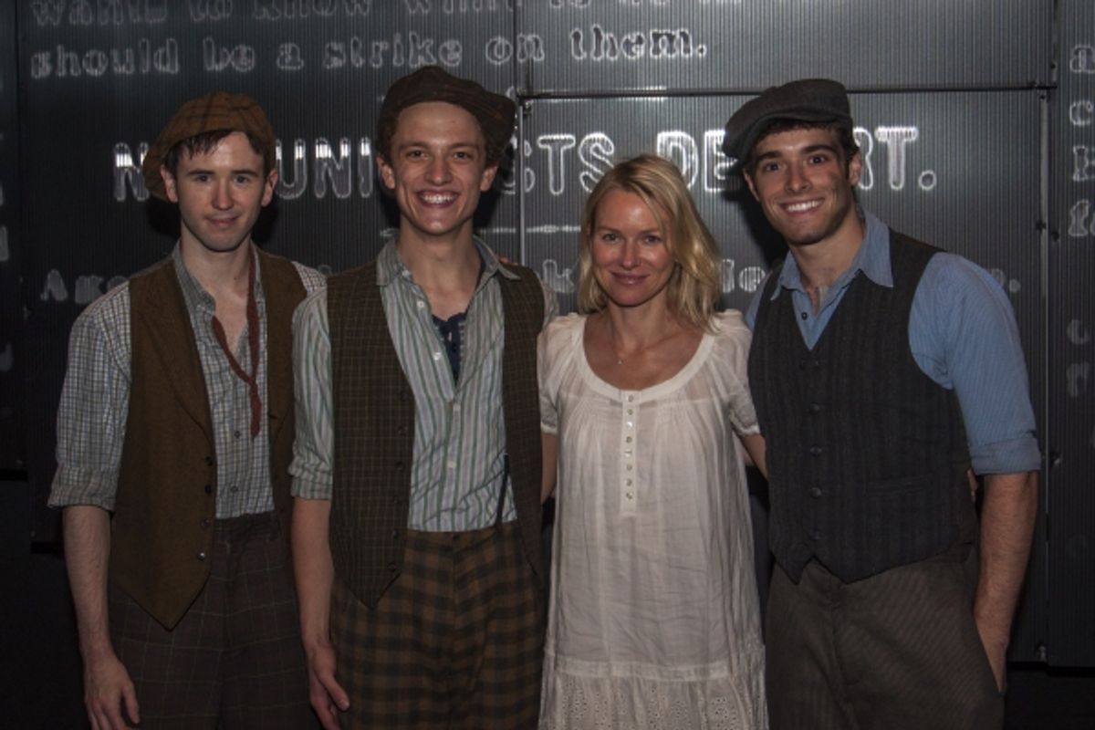 Garett Hawe, Iain Young, Naomi Watts, Corey Cott at 
