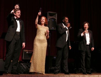 AEA President Nick Wyman; Harriet Harris; Norm Lewis; Brad Ross Photo