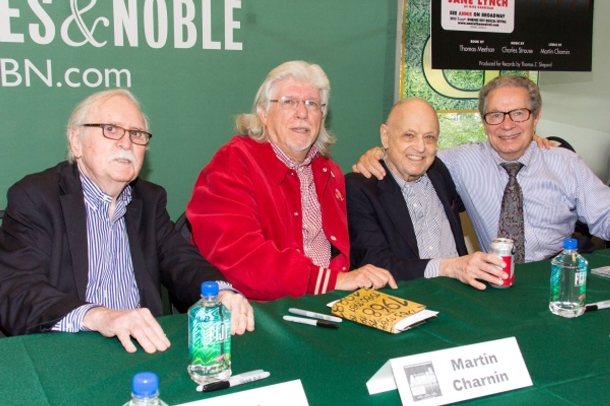 Thomas Meehan, Martin Charnin, Charles Strouse, Thomas Z. Shepard at 