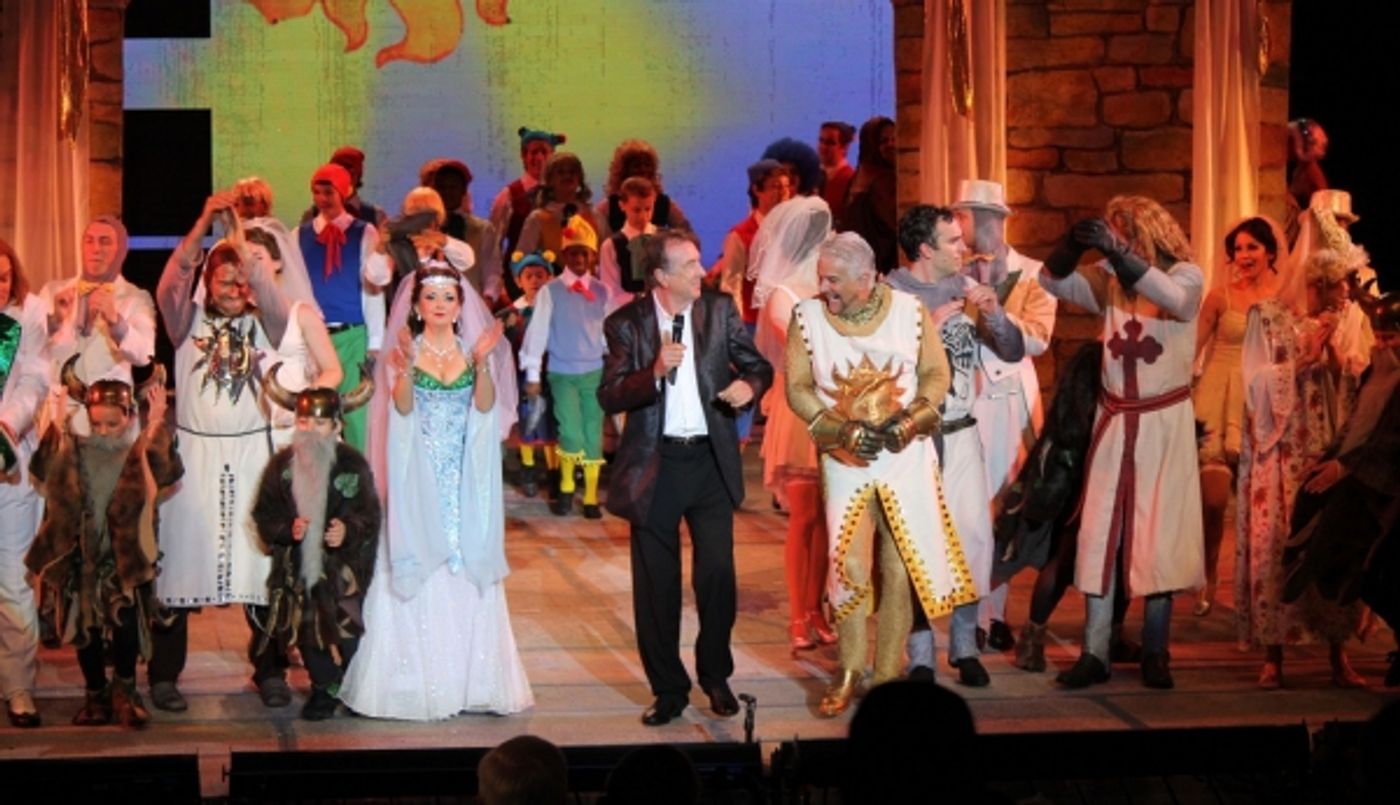 Photo Flash: Eric Idle Surprises the Muny's SPAMALOT Cast on Opening Night! Image