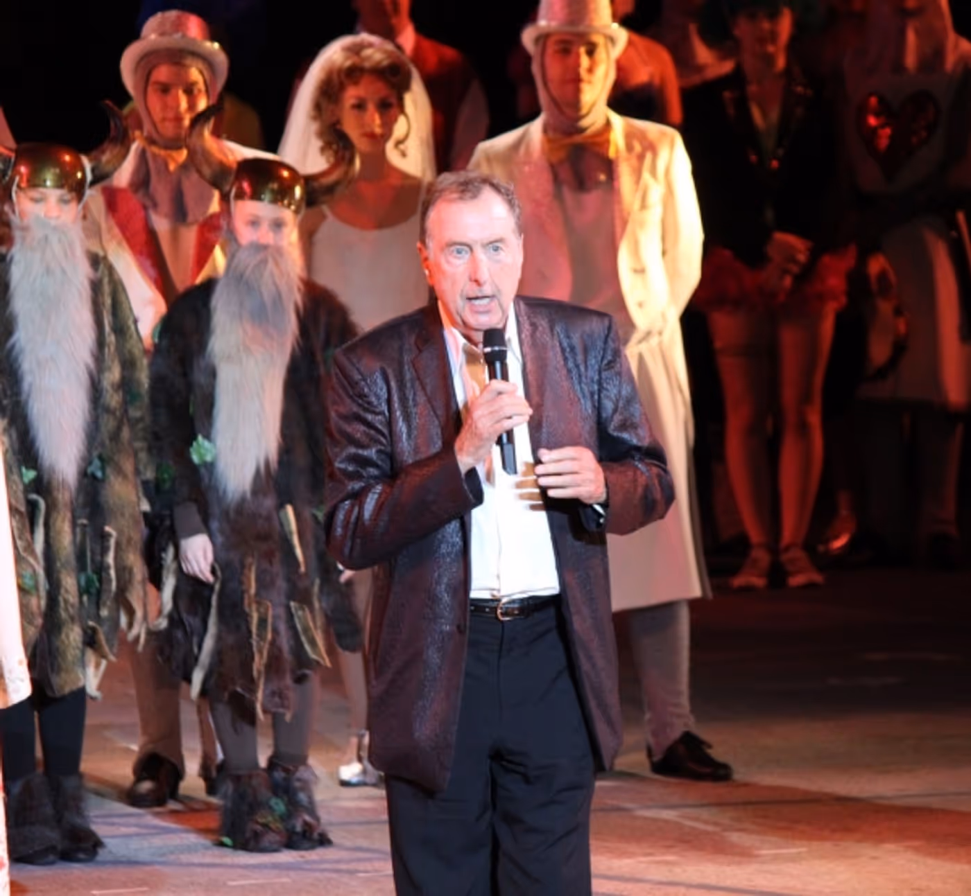 Photo Flash: Eric Idle Surprises the Muny's SPAMALOT Cast on Opening Night! Image