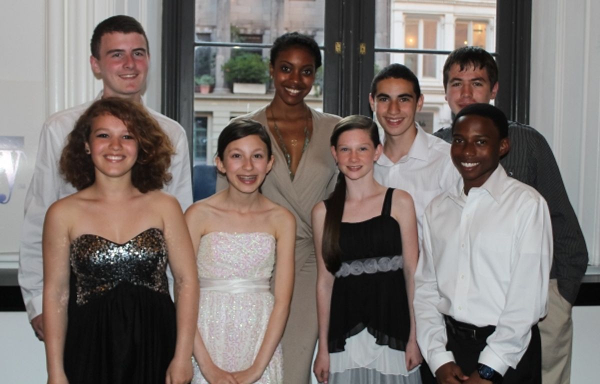Condola Rashad and students from Marine Park IS 278 Brooklyn at 