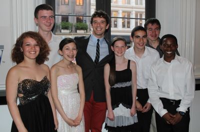 Michael Urie and students from Marine Park IS 278 Brooklyn Photo