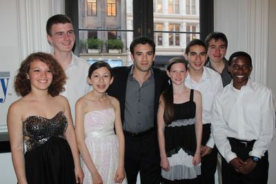 Jarrod Spector and students from Marine Park IS 278 Brooklyn Photo