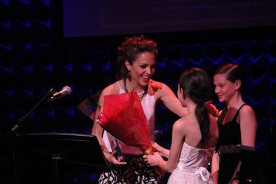 Laura Osnes with students from Marine Park IS 278 Brooklyn Photo