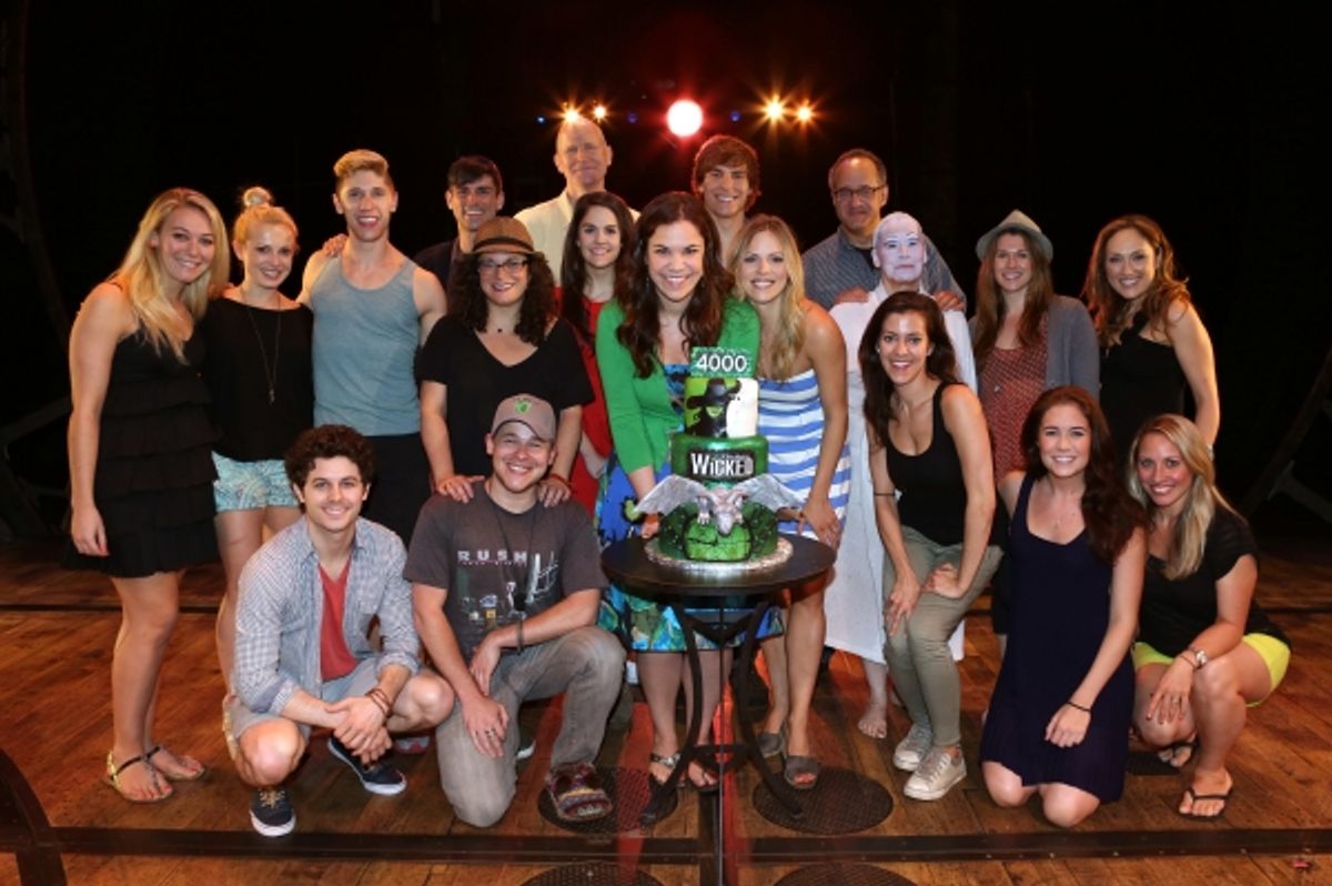 Lindsay Mendez; Derek Klena; Katie Rose Clarke with the ensemble cast  at 