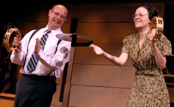 Pastor Mervin Oglethorpe (John Vessels), left, and June Sanders (Sarah Hund) particip Photo