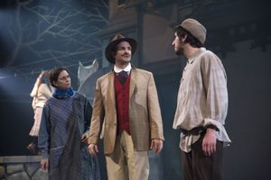 Bronny Levy (Dvoira), Gab Desmond (Benya Krik), and Jonathan Eidelman (Lyovka) Photo