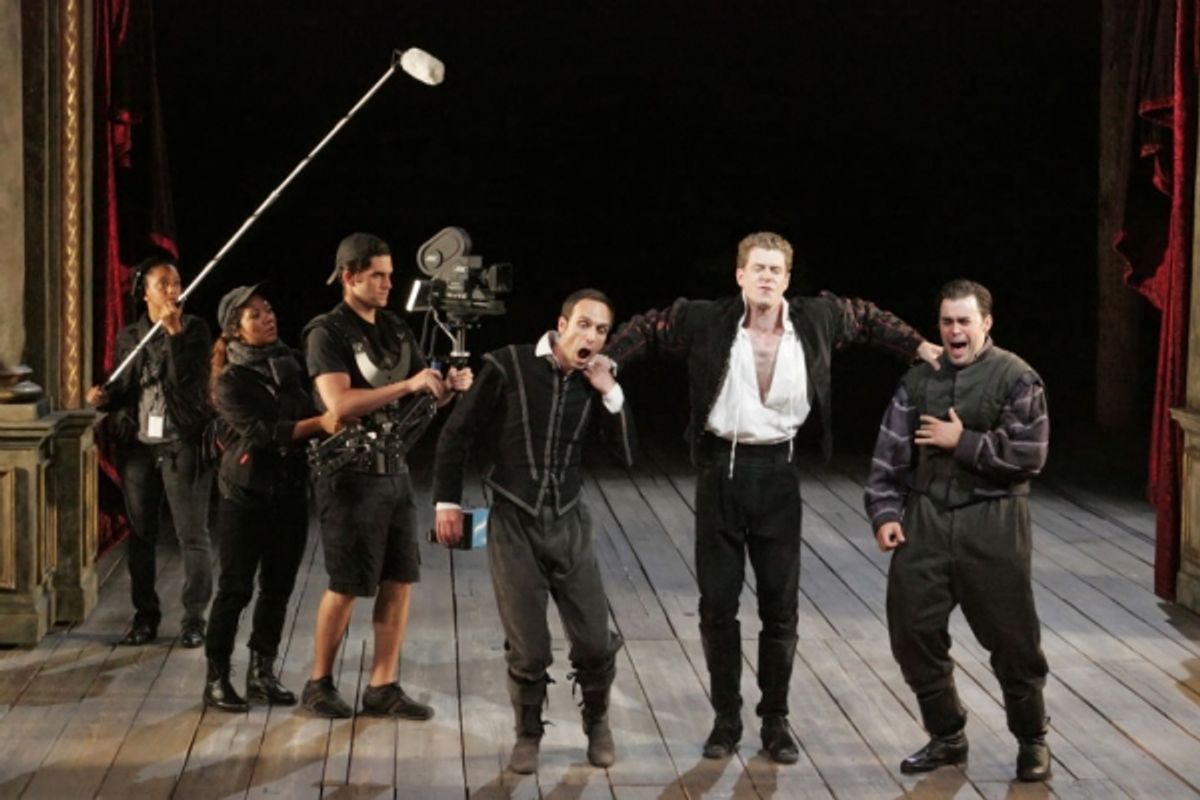 Erin Elizabeth Adams, Whitney Wakimoto and Sean-Michael Wilkinson as the Film Crew, Jay Whittaker as Guildenstern, Lucas Hall as Hamlet and John Lavelle as Rosencrantz  at 