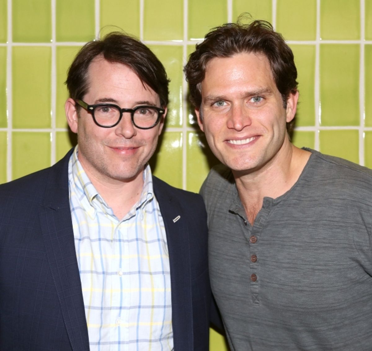 Matthew Broderick visits Steven Pasquale at 