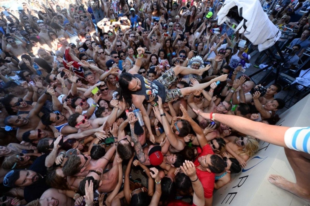 Steve Aoki crowd surfing at 