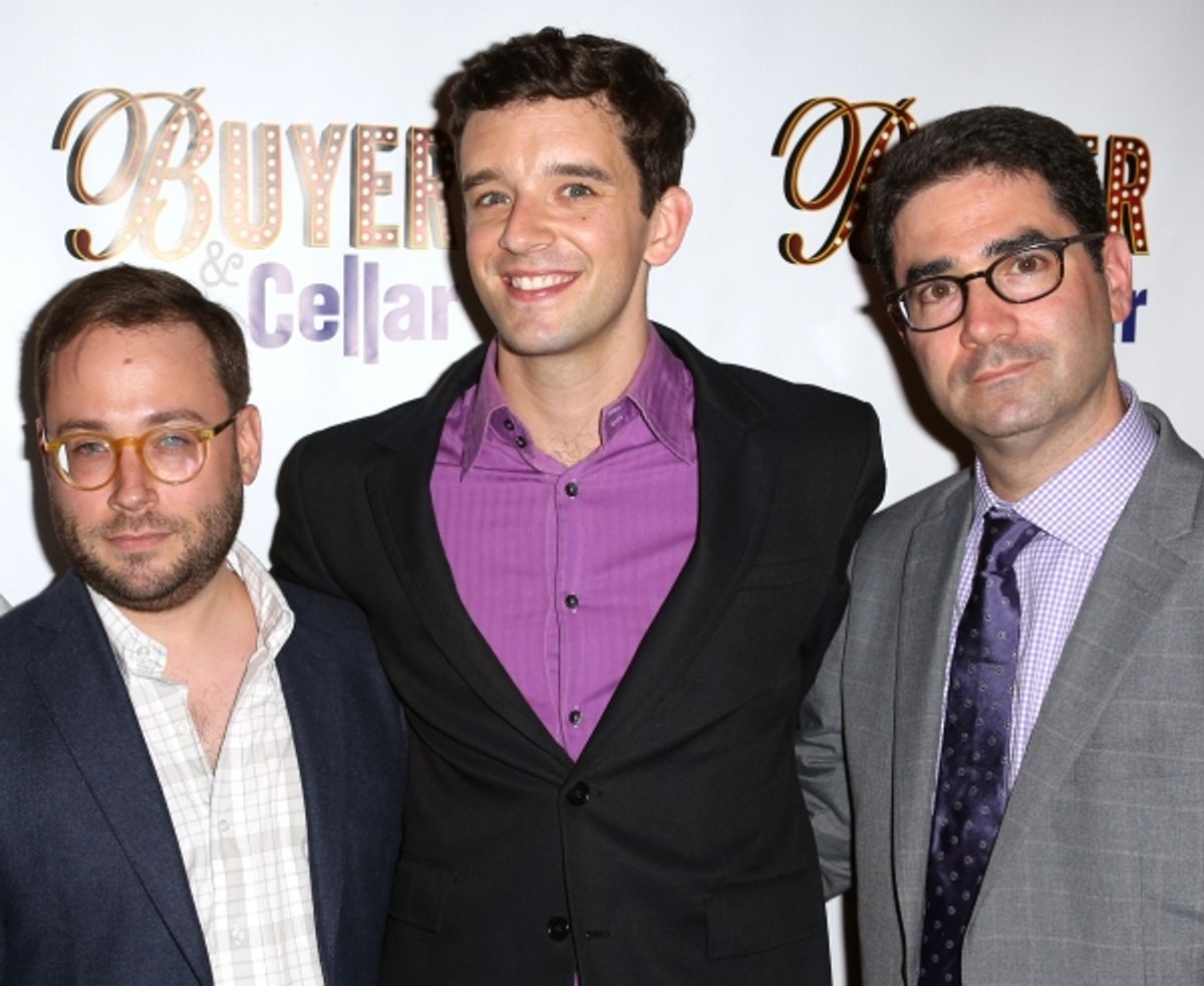 Director Stephen Brackett; Michael Urie and Playwright Jonathan Tolins at 
