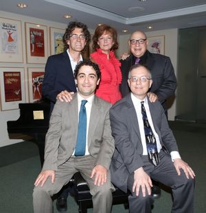 (clockwise from top left) Sean Hartley, Michele Pawk and Henry Krieger pose for photos with 2013 Kleban Prize winners, Daniel Mate and Alan Gordon @ BroadwayWorld (clockwise from top left) Sean Hartley, Michele Pawk and Henry Krieger pose for photo Photo