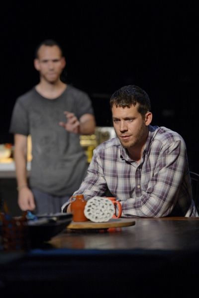 Russell Harvard (front) as Billy and Thomas DellaMonica as Daniel Photo