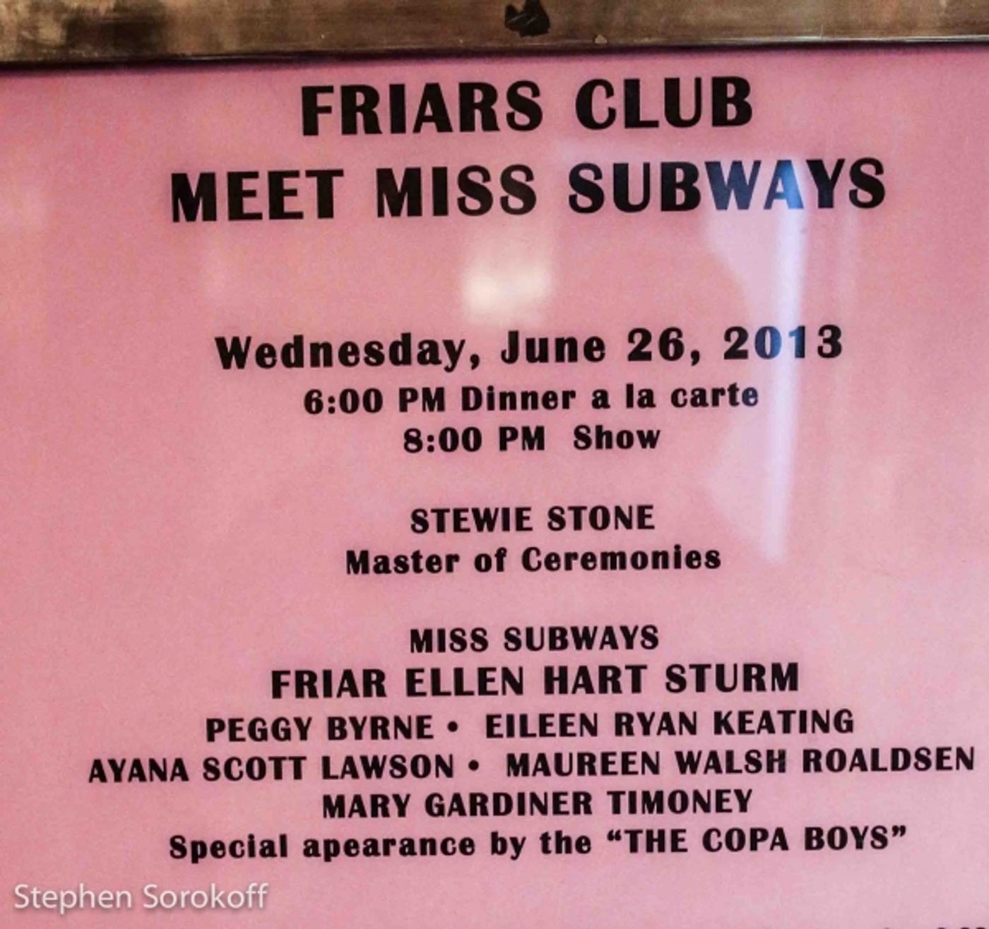 Photo Coverage: MISS SUBWAYS Come to Friars Club  Image