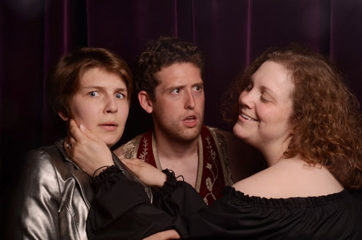 Olivia Choma (as Viola) Eddie Coomber (as Sebastian) and Stephanie Roosa (As Olivia) at 