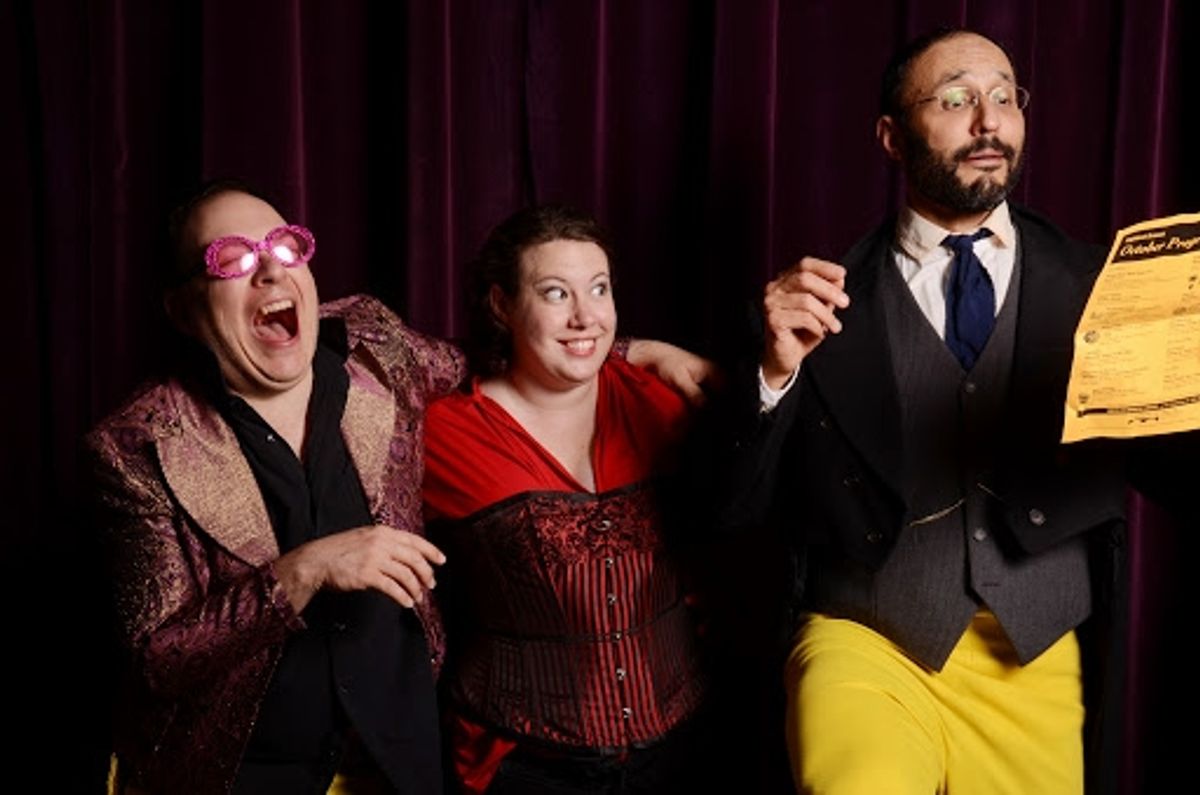 Jeff Suida (as Feste) Katharine Sanford (as Maria) and Jeffery W. Jones (as Malvolio) at 