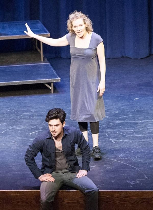 Karen Lefkoe introduces a scene with Willy McKay as Romeo Photo