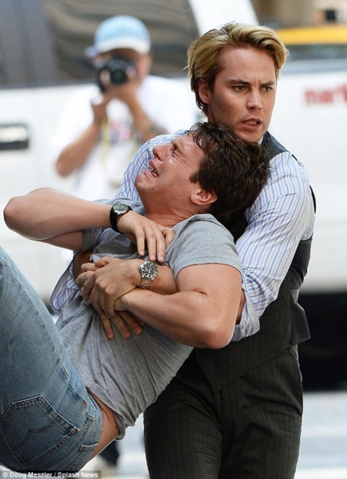 Photo Flash: Taylor Kitsch, Jonathan Groff and Mark Ruffalo on the Set of THE NORMAL HEART! Image