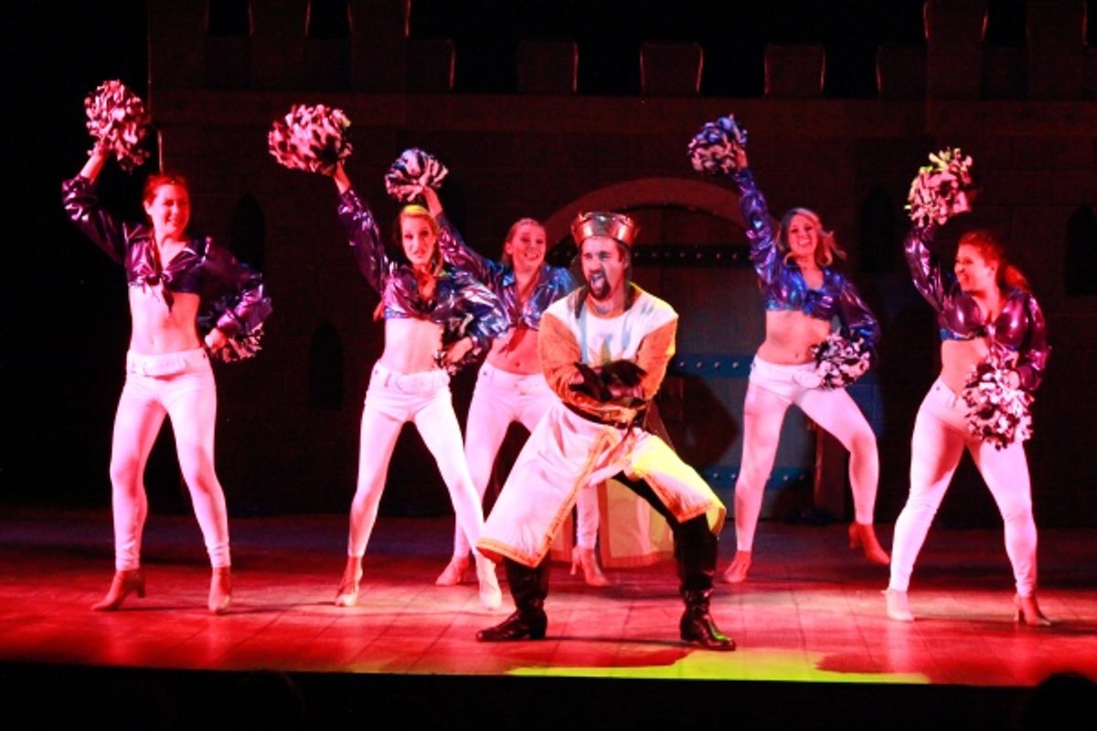 Thomas Cannizzaro (King Arthur) and the Laker Girls at 