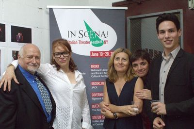 Mario Fratti, Lulu Roche, Donatella Codonesu, Laura Caparrotti and Francesco Andolfi. Photo