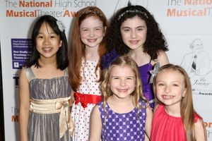 Lilla Crawford with the cast of ''Annie Photo