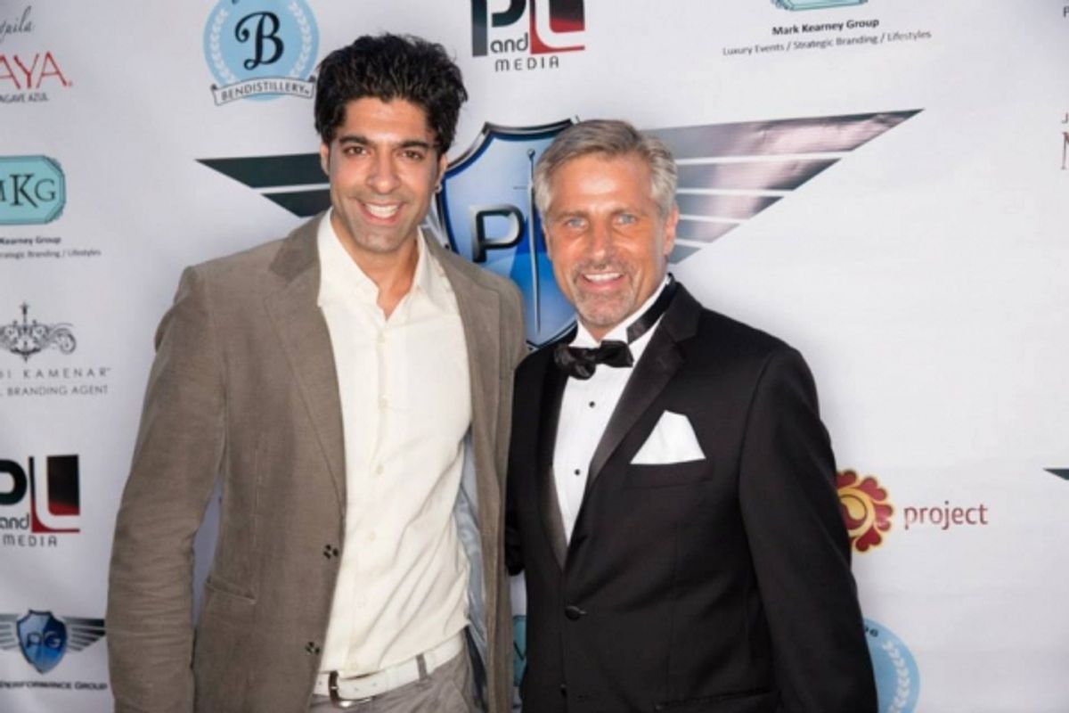 Raj Prashant of ''The Amazing Race (left) with The Performance Group founder Joel Landi (right) at PARKS AND RECREATION Actress Mara Marini and More at The Performance Group Launch
