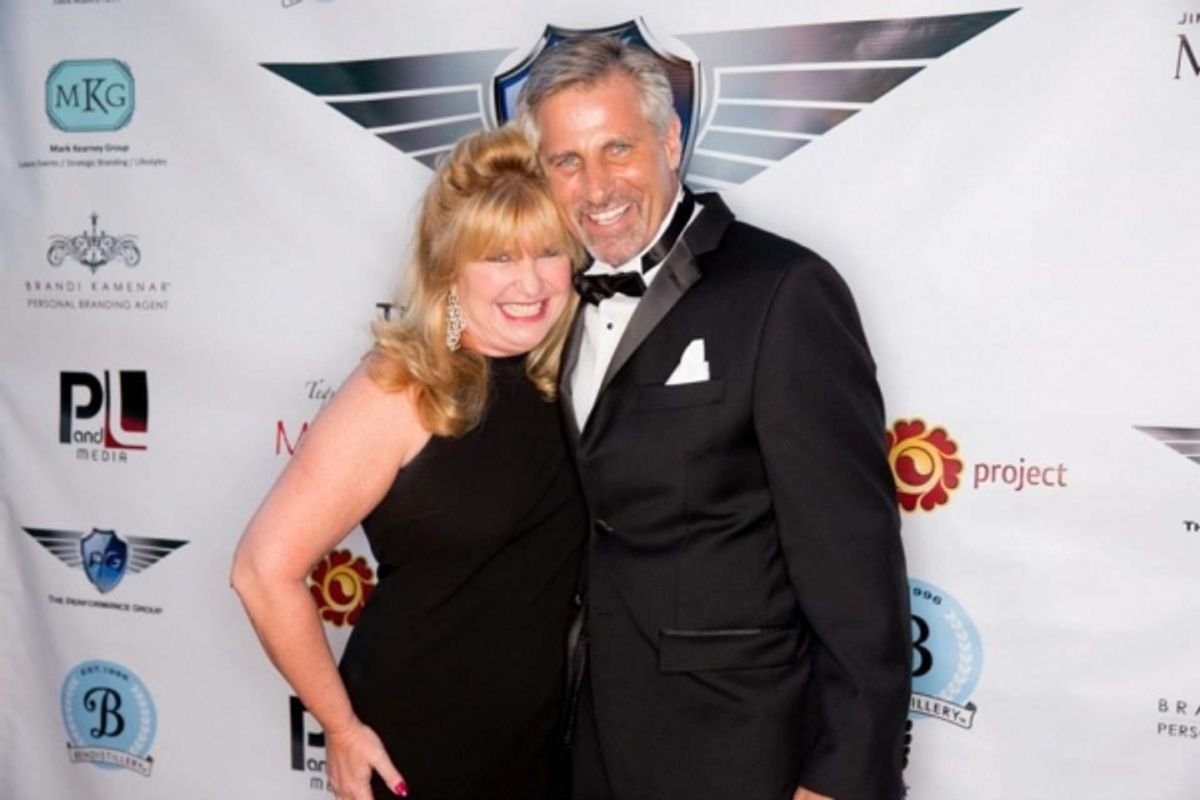 Celebrity booking coach Amy Lyndon (left) with The Performance Group founder Joel Landi (right) at 