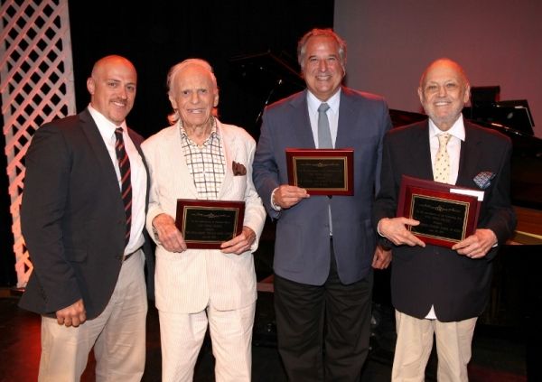 Producer James Beneduce with honorees ,Ervin Drake, Stewart F. Lane, and Charles Stro Photo