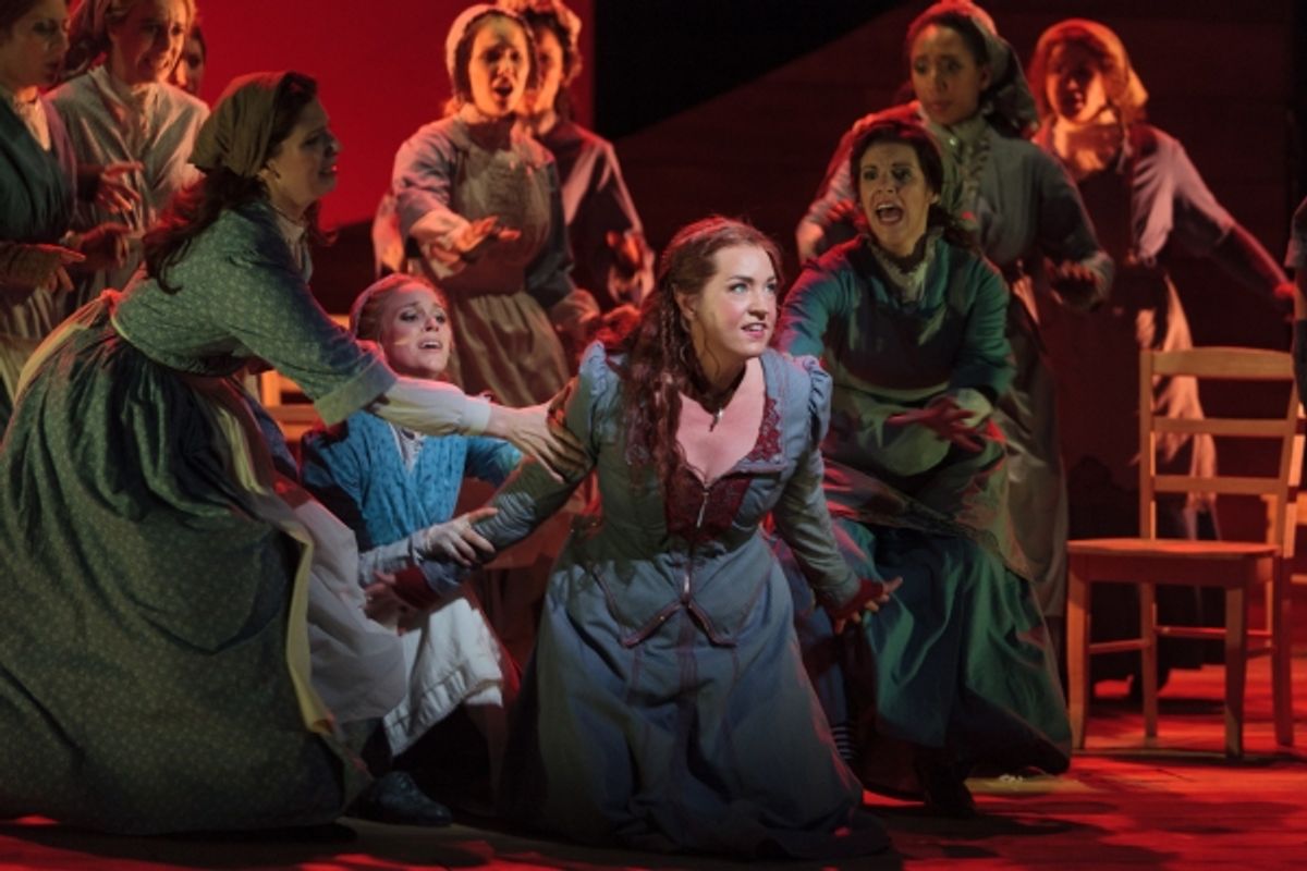 Melody Moore as Senta with the chorus at 