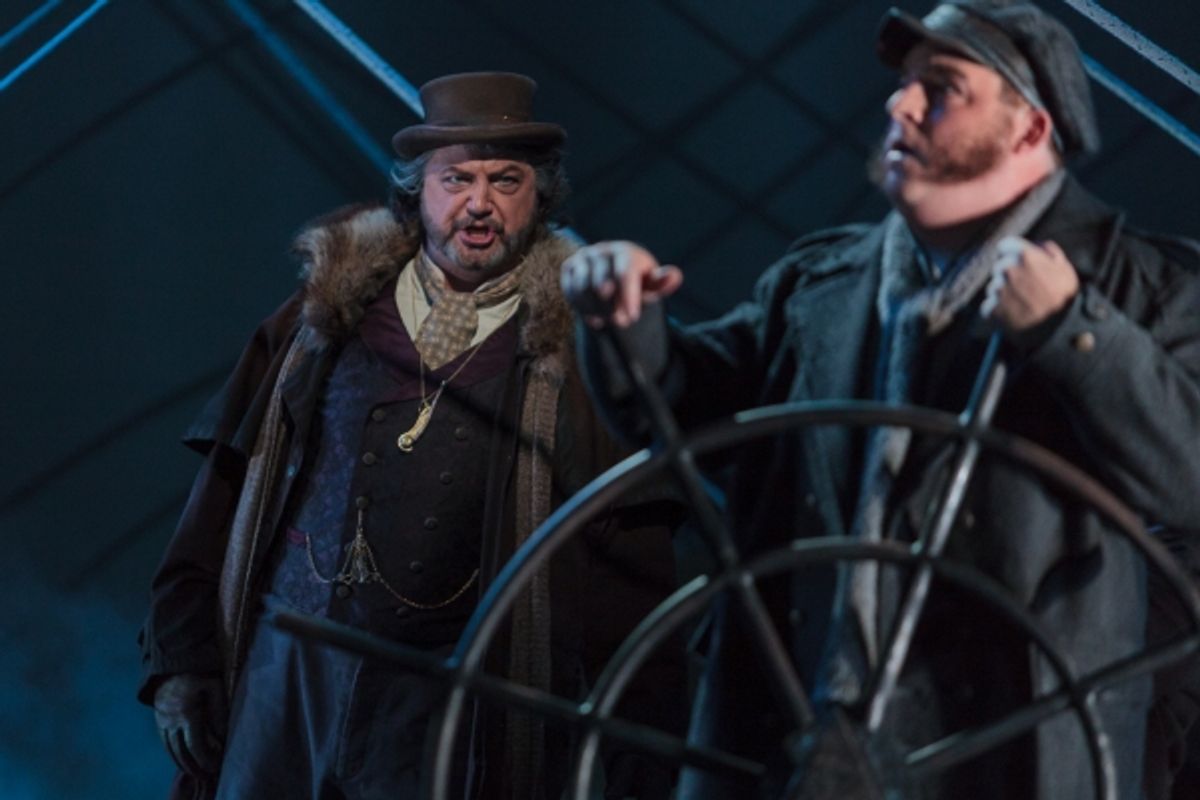 Peter Volpe as Daland (left) and Adam Bielamowicz as the Steersman at 