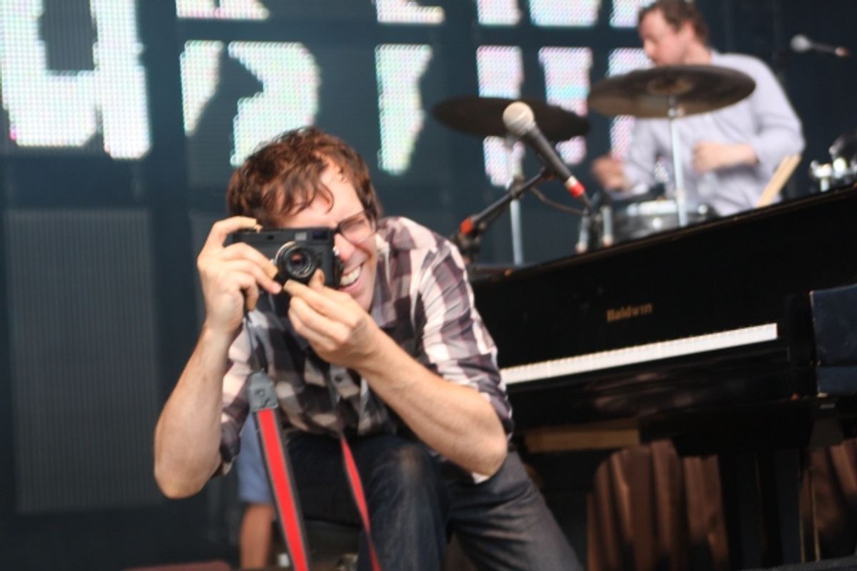 Photo by Steve DeWeese. Ben Folds snaps a photo from stage during a July 5 concert at the Lifestyles Communities Pavilion. at 