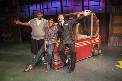 Jason Sofge as Dave Bukatinsky, Ryan Halsaver as Malcolm MacGregor and Ainsley Emrys  Photo