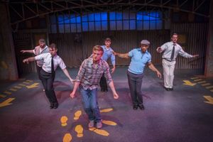 Jason Sofge as Dave Bukatinsky, Ryan Halsaver as Malcolm MacGregor, Ainsley Emrys as Jerry Lukowski, Garrett Keller as Ethan Girard, Lanny Mitchell as ''Horse'' Simmons, and Kerby Thompson as Harold Nichols @ BroadwayWorld Jason Sofge as Dave Bukatinsky, Ryan Halsaver as Malcolm MacGregor, Ainsley Emrys as Photo