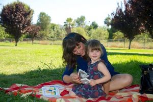 Tiffani Thiessen and daughter Harper Photo