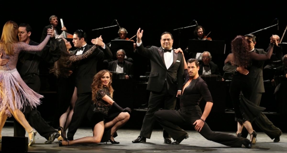 Maksim Chmerkovskiy, Karina Smirnoff,  Gilberto Santa Rosa and Ensemble Cast at 