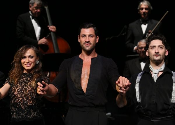 Maksim Chmerkovskiy and Karina Smirnoff with Juan Paulo Horvath  Photo