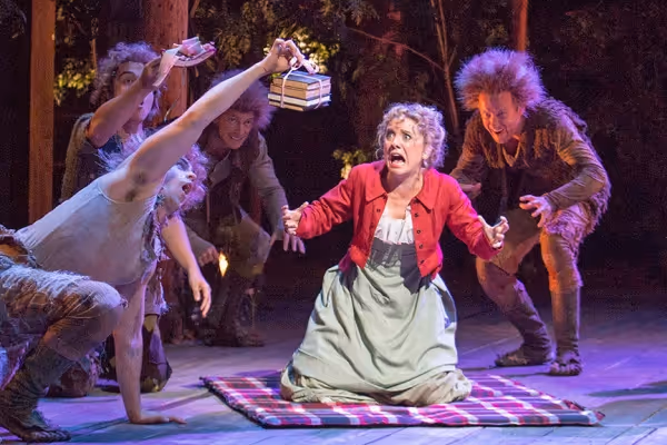 Winslow Corbett as Hermia with (from left) Robbie Simpson, Christopher Salazar, Matth Photo