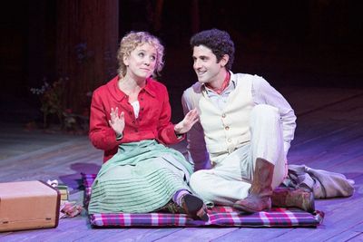 Winslow Corbett as Hermia and Adam Gerber as Lysander  Photo